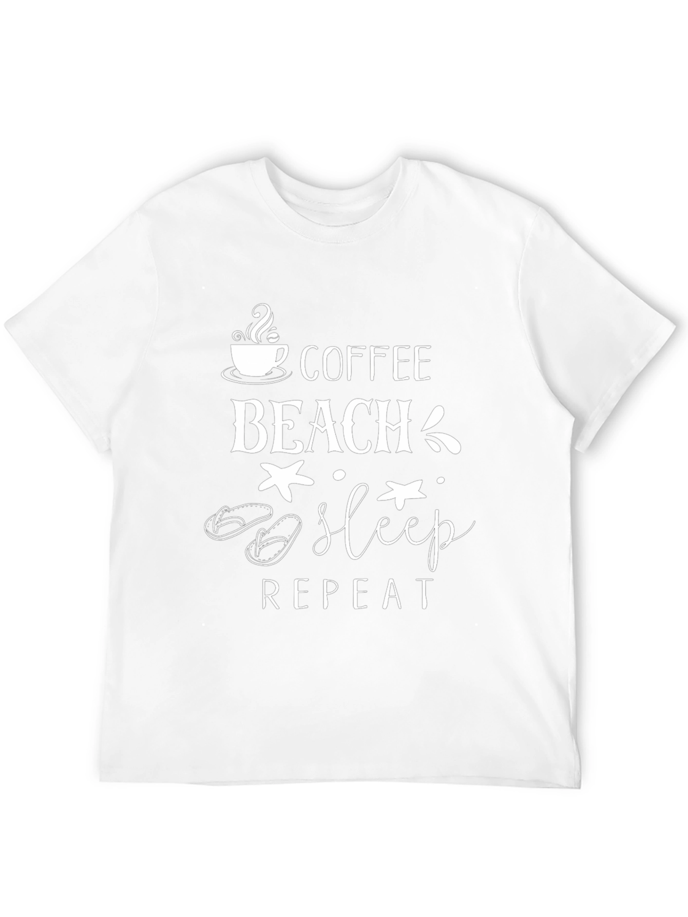 Coffee Beach Sleep Repeat Graphic Tee - Black