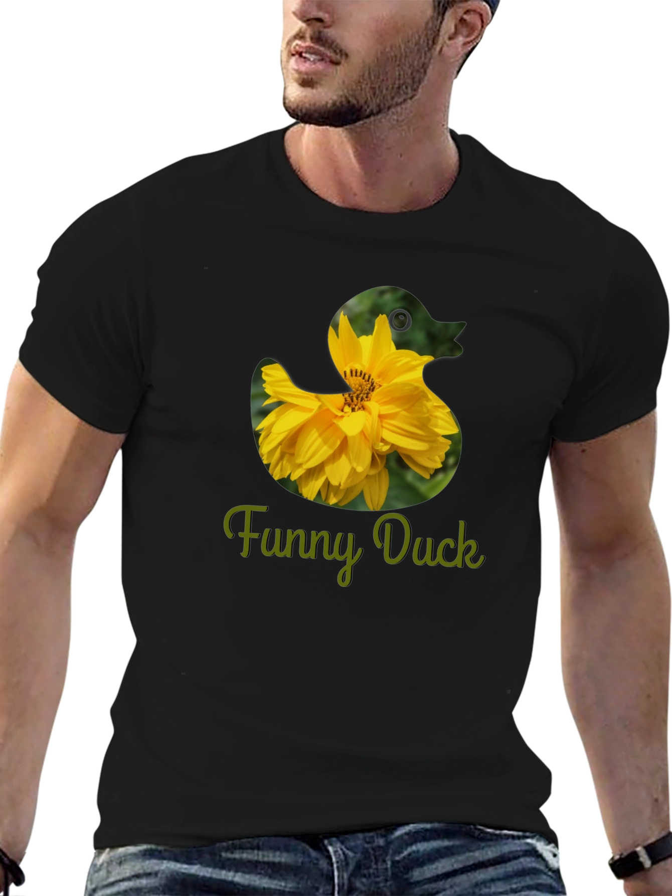 Funny Duck Flower T-Shirt - Novelty Graphic Tee