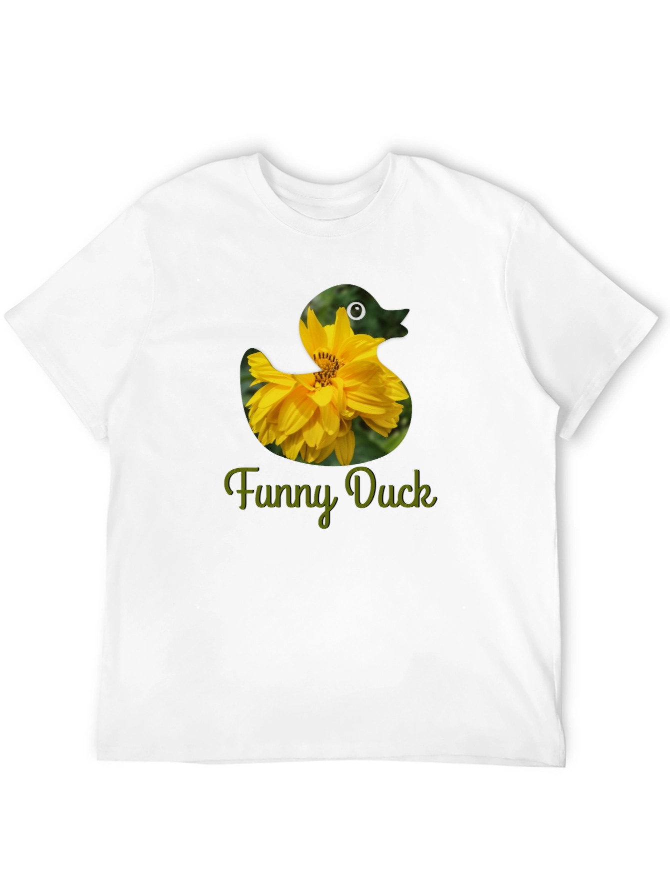 Funny Duck Flower T-Shirt - Novelty Graphic Tee