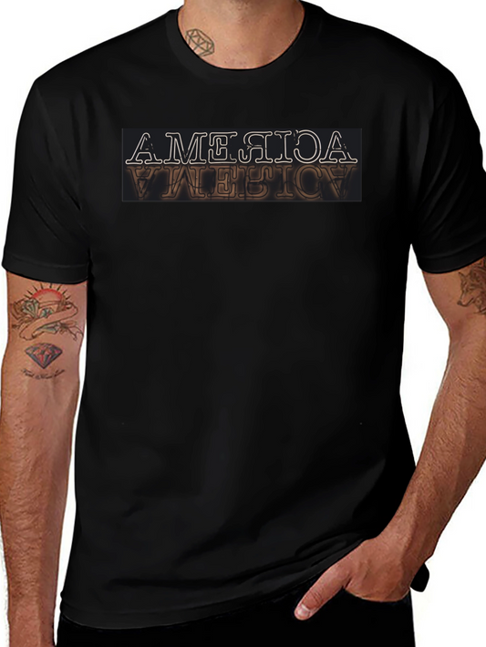 Inverted America Graphic Tee - Retro Design