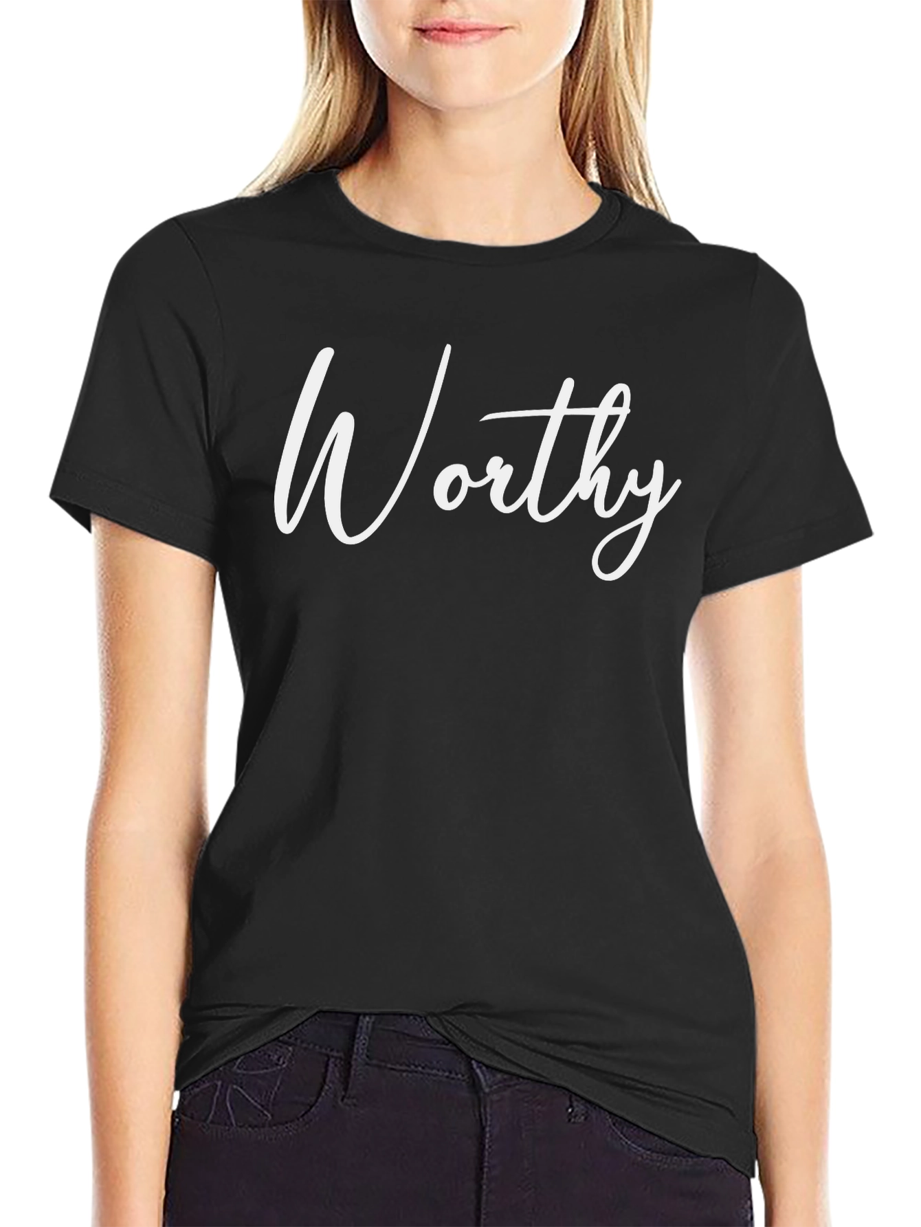 Worthy Graphic Print Black T-Shirt