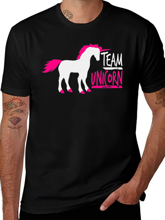 Team Unicorn T-Shirt - Black Novelty Tee