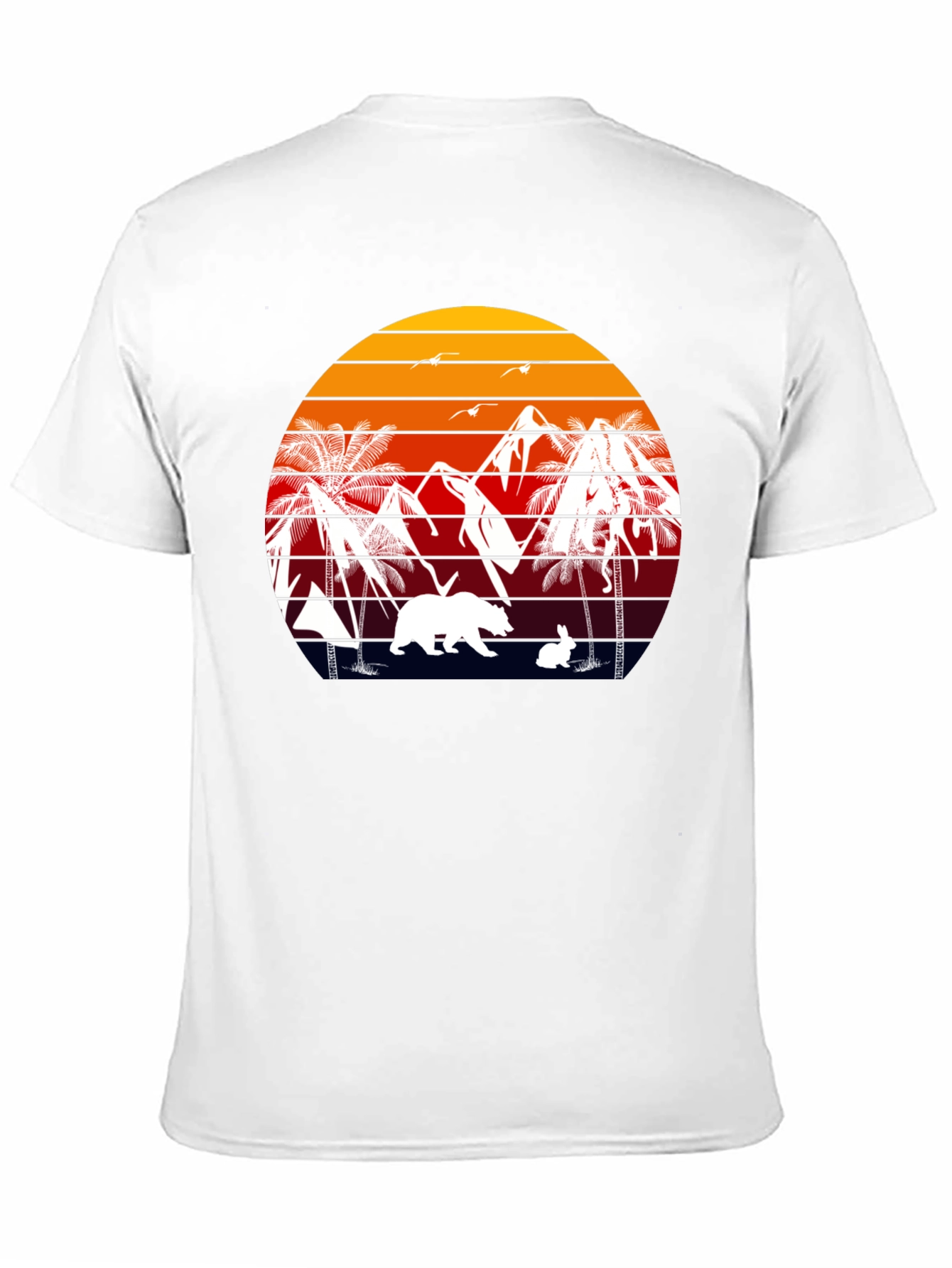 Retro Sunset Bear & Bunny Graphic Tee