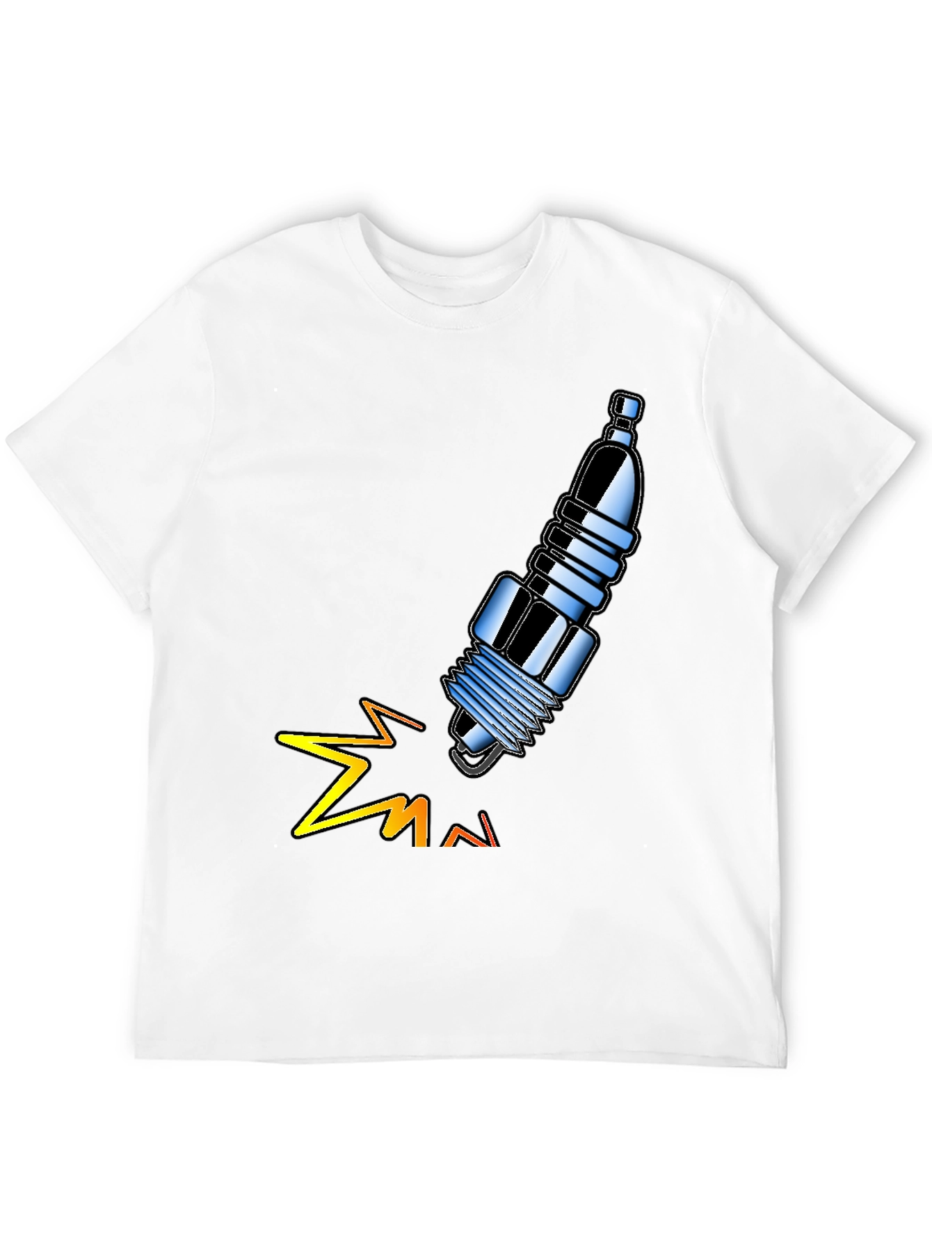 Spark Plug Graphic Tee - Black Cotton T-Shirt