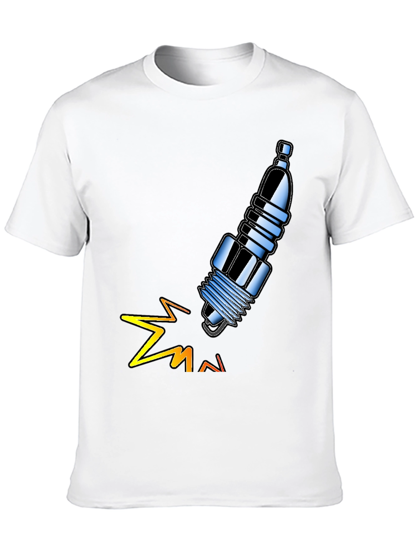Spark Plug Graphic Tee - Black Cotton T-Shirt