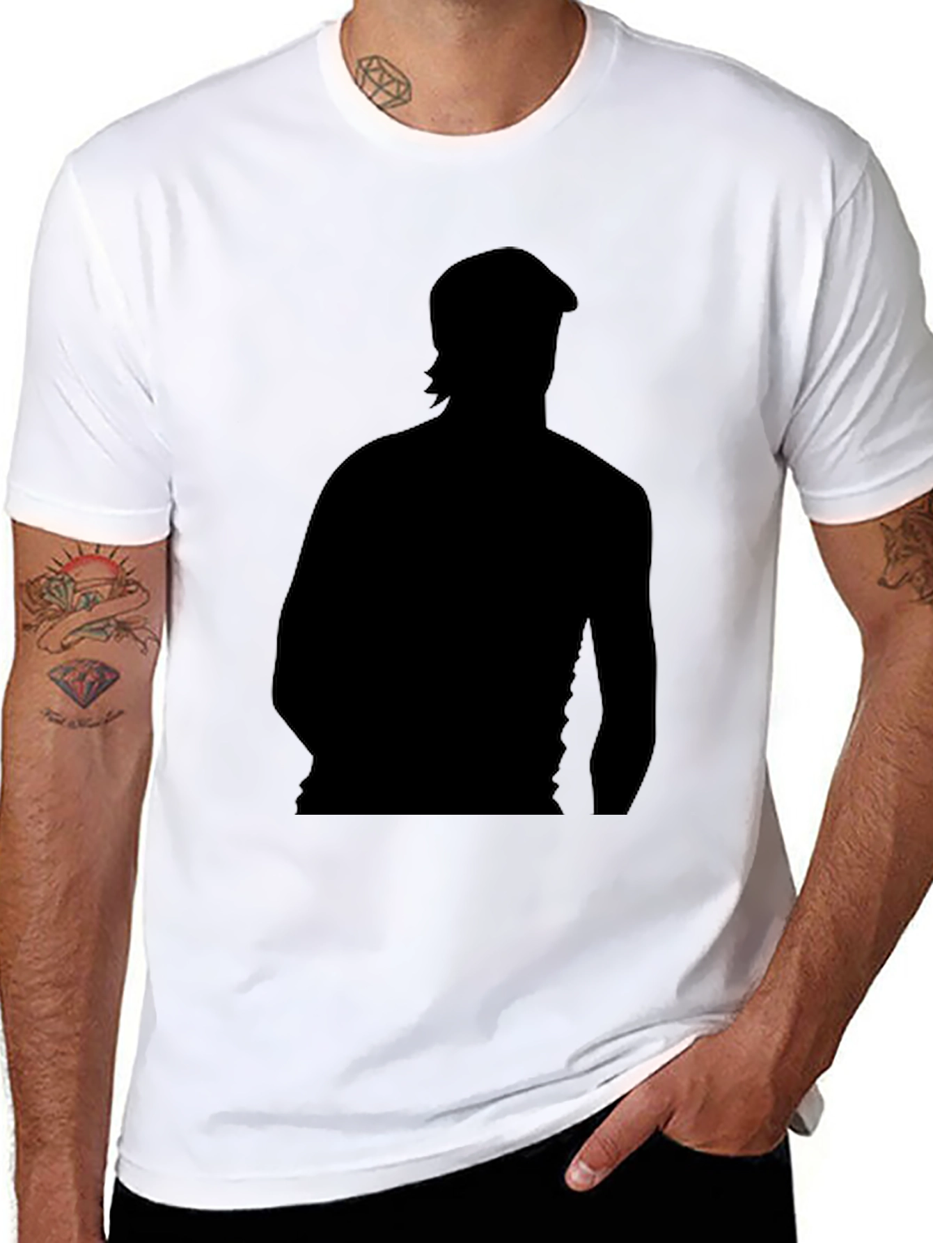 Silhouette Graphic Print Black T-Shirt