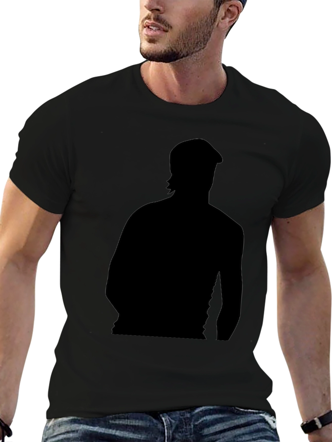 Silhouette Graphic Print Black T-Shirt