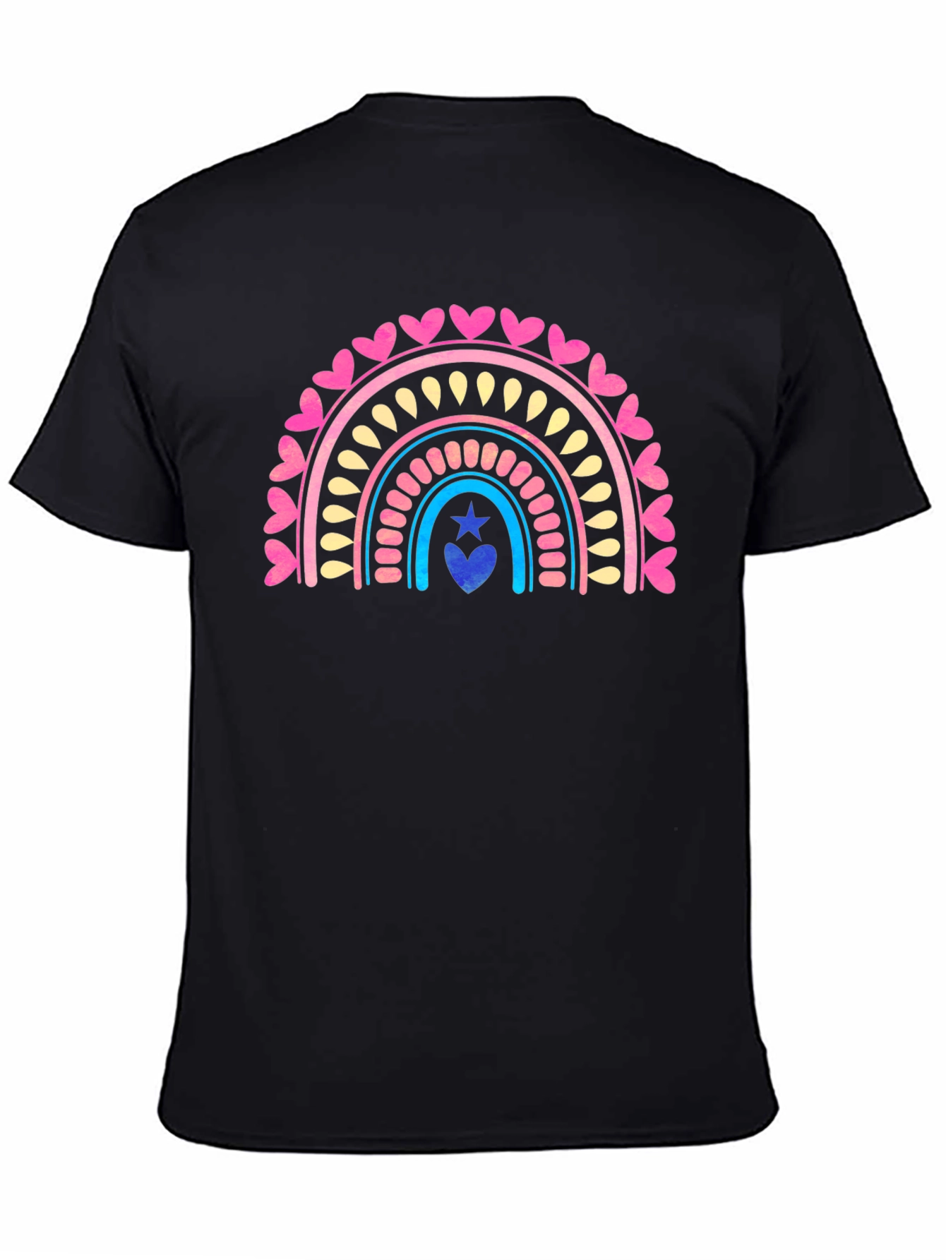 Heart Rainbow Graphic Tee - Stylish Casual Comfort