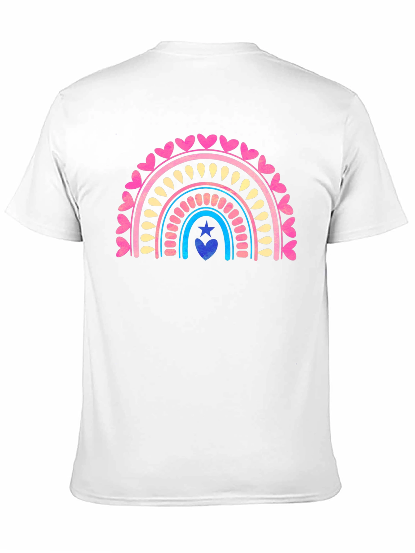 Heart Rainbow Graphic Tee - Stylish Casual Comfort