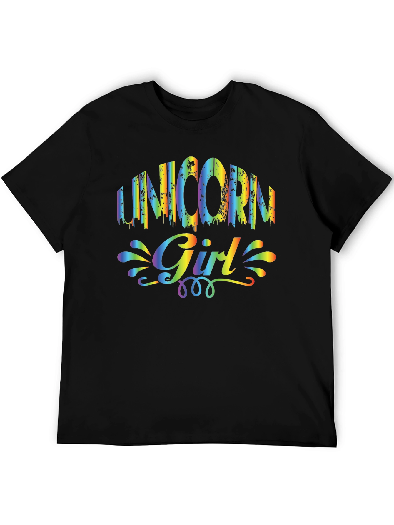 Unicorn Girl Rainbow Graphic T-Shirt