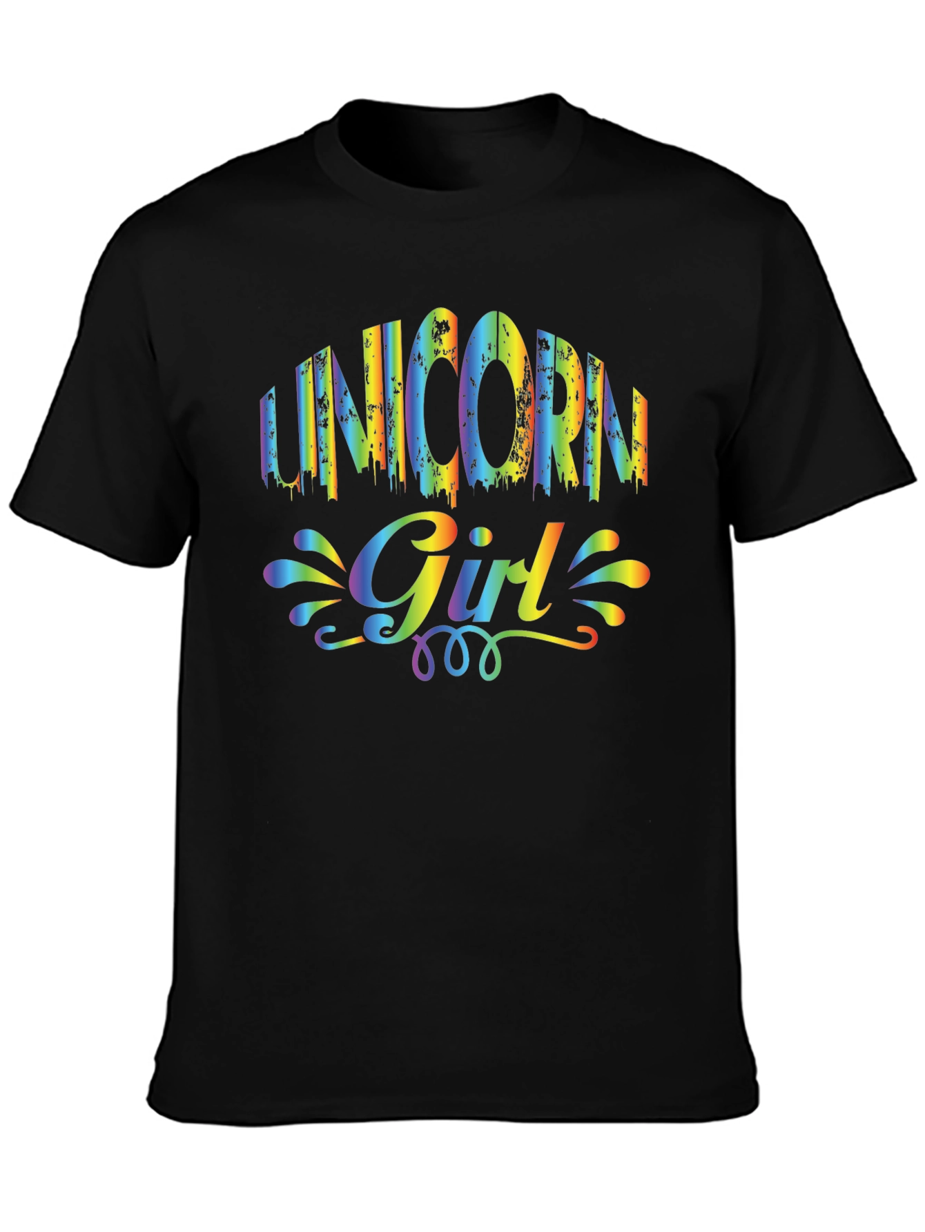 Unicorn Girl Rainbow Graphic T-Shirt