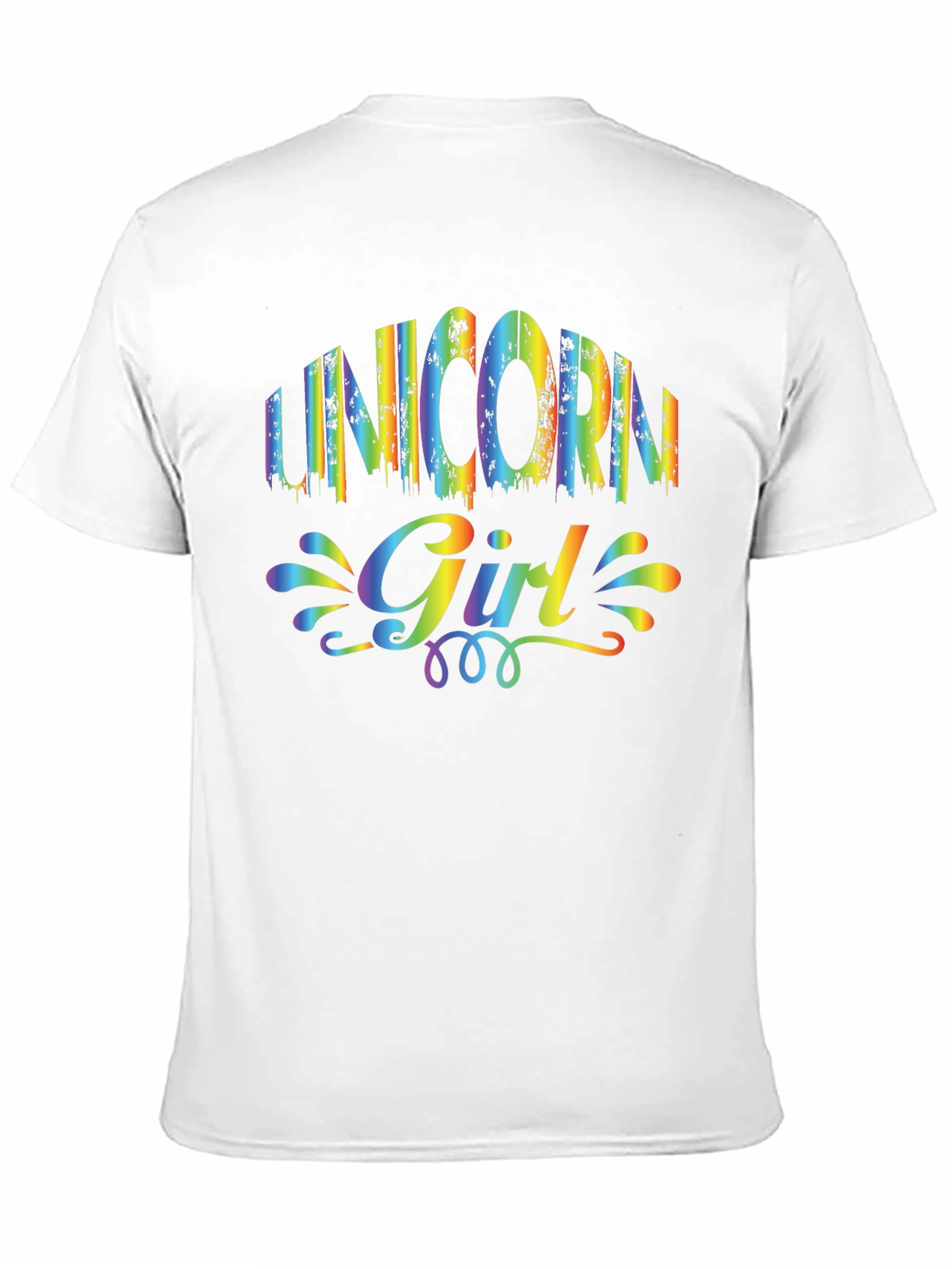 Unicorn Girl Rainbow Graphic T-Shirt
