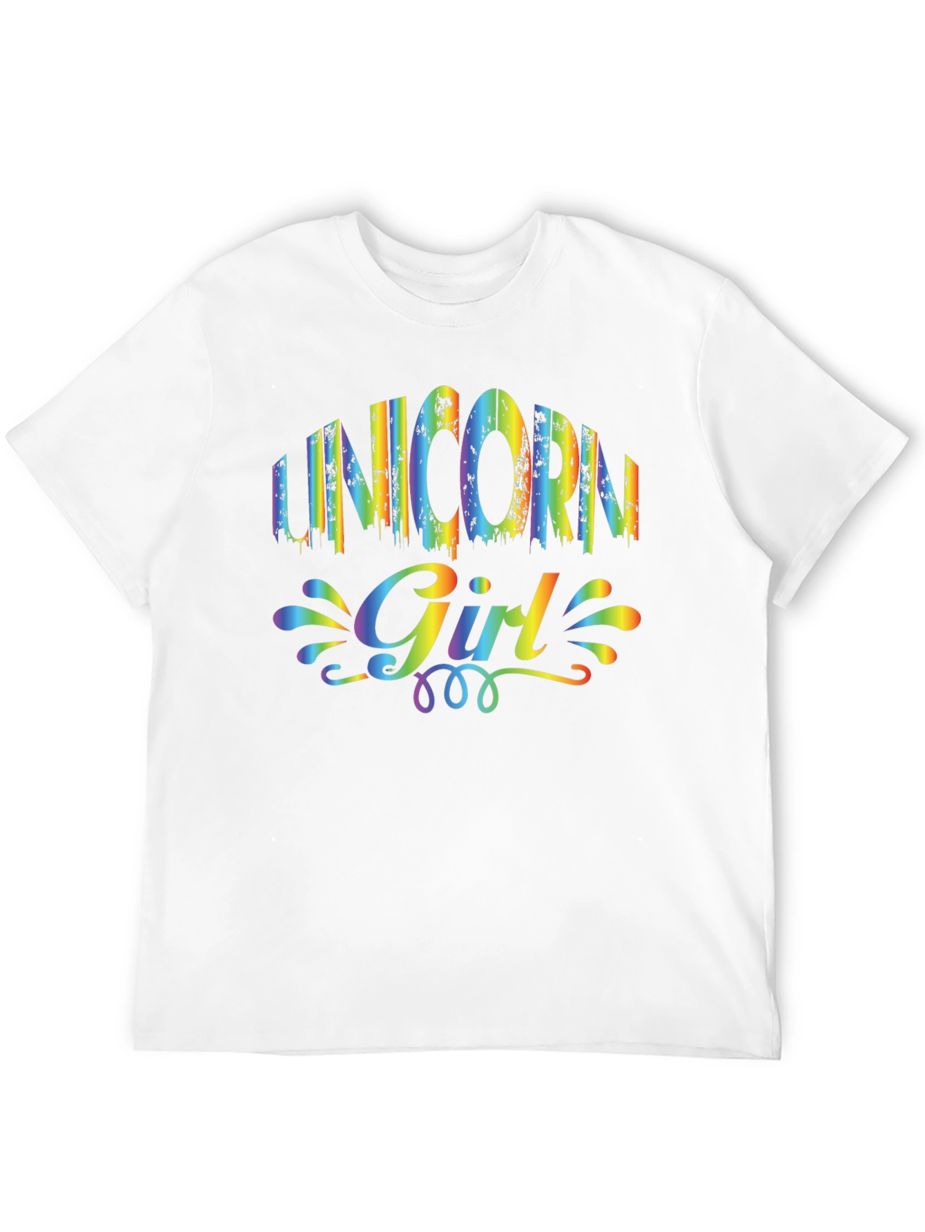 Unicorn Girl Rainbow Graphic T-Shirt