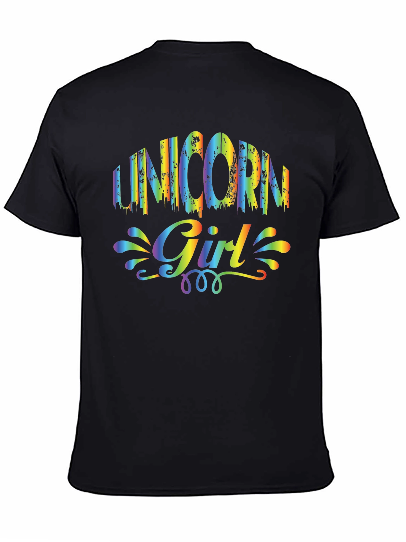 Unicorn Girl Rainbow Graphic T-Shirt