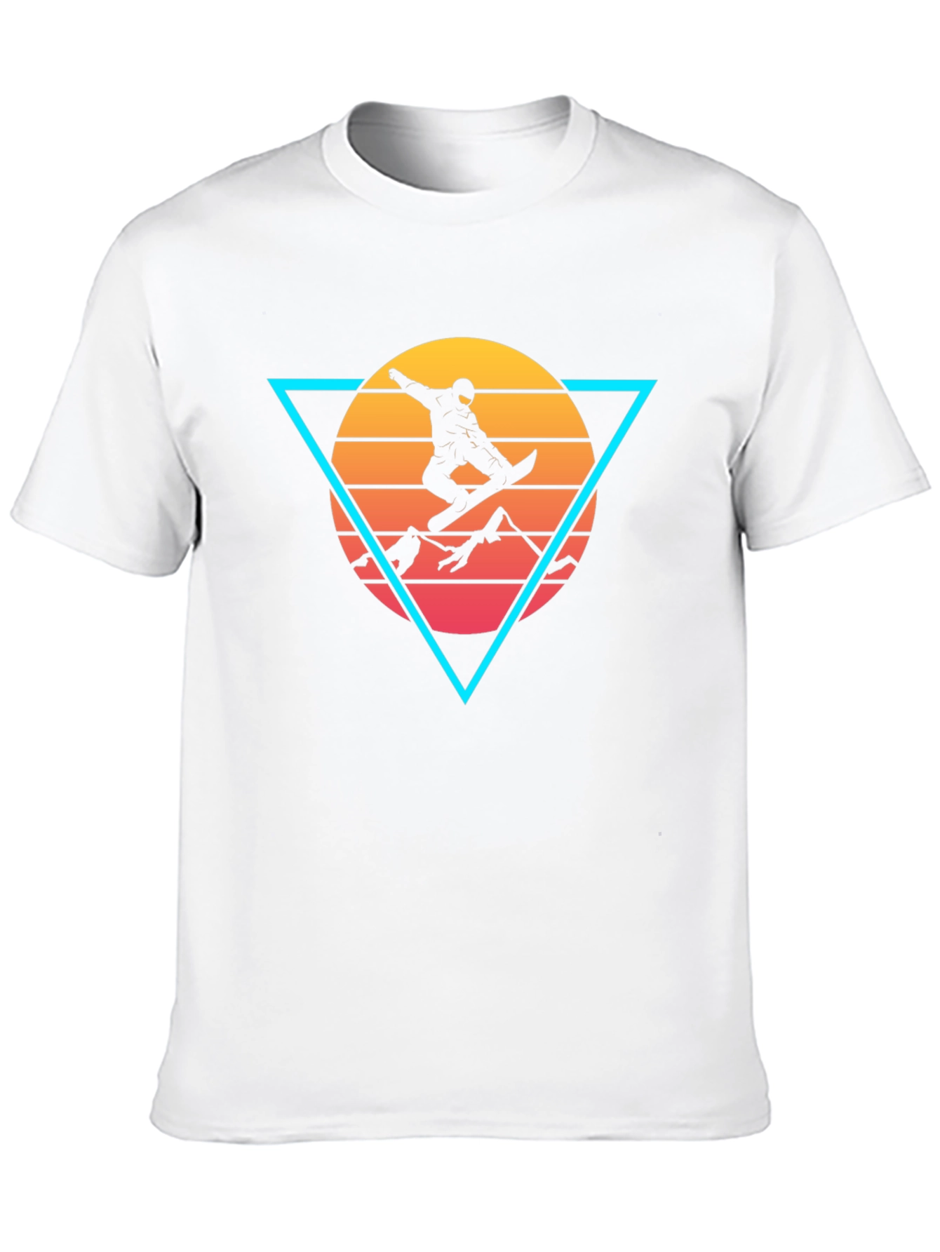 Retro Snowboarder Triangle Graphic Tee - Black