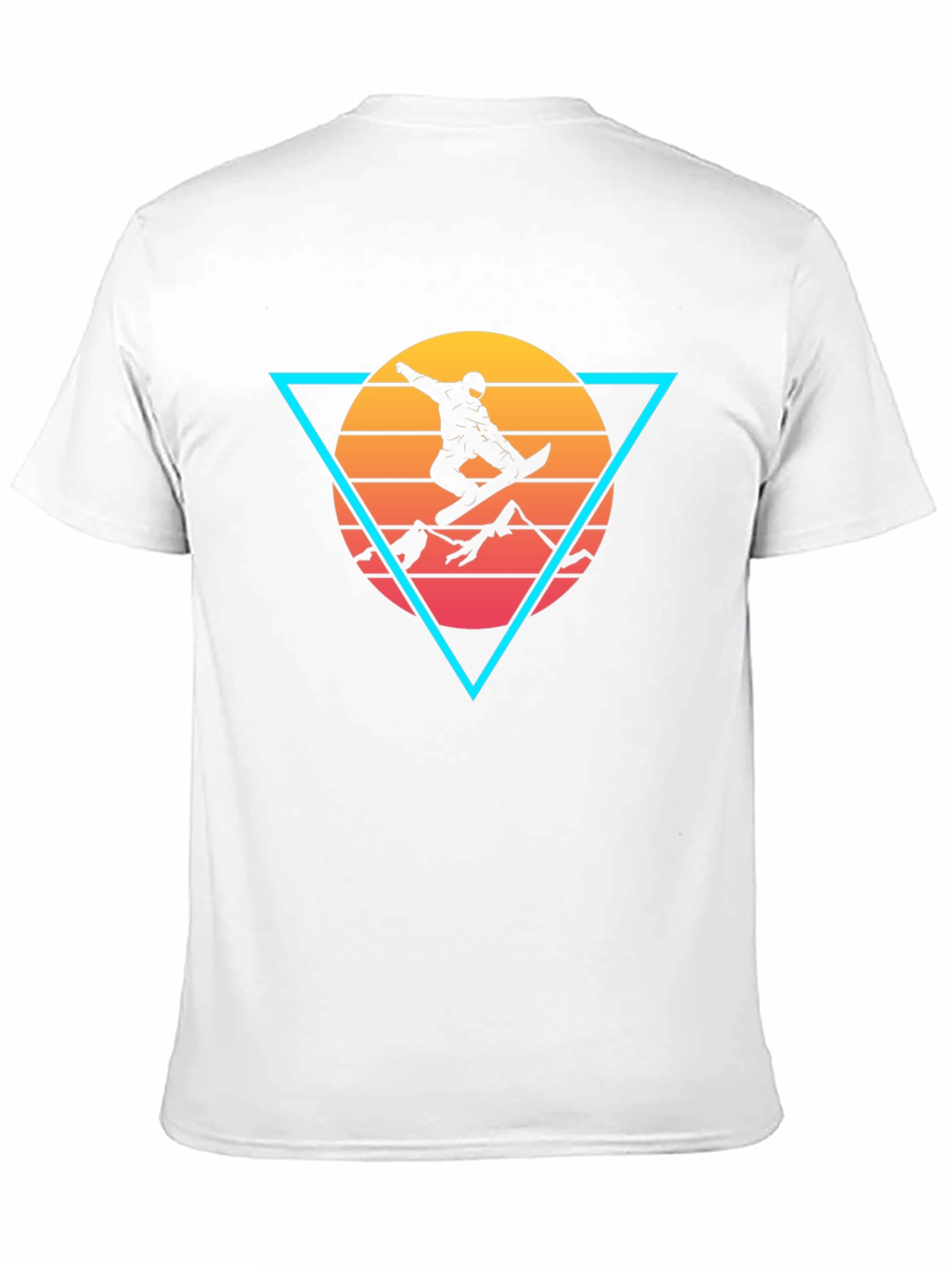 Retro Snowboarder Triangle Graphic Tee - Black