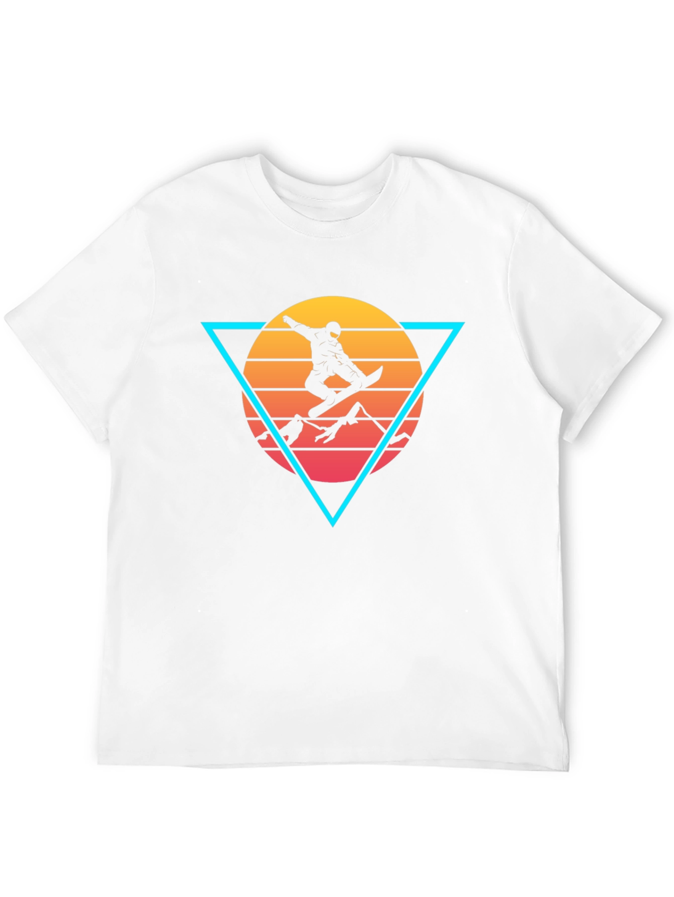 Retro Snowboarder Triangle Graphic Tee - Black