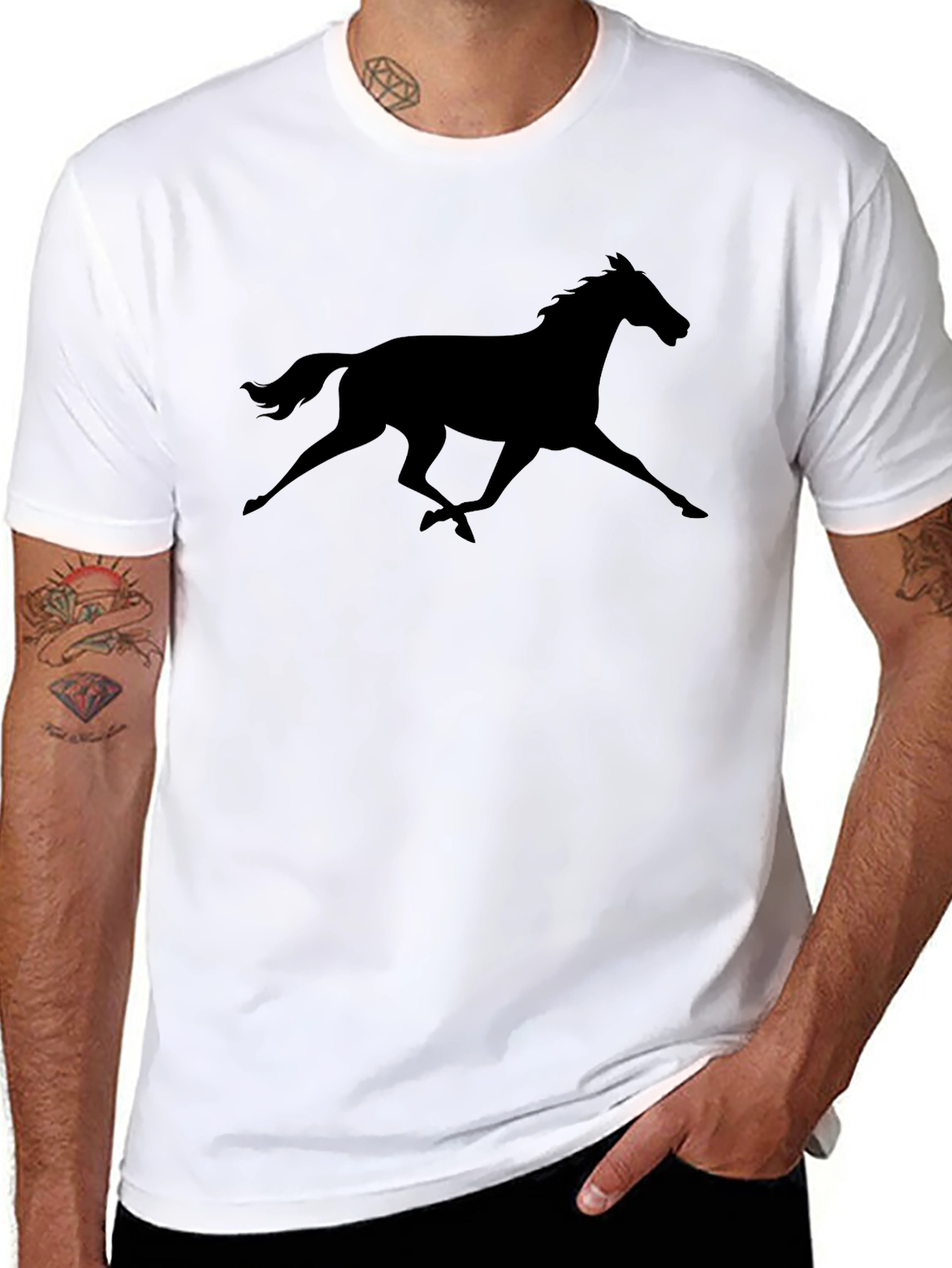Black Horse Silhouette T-Shirt