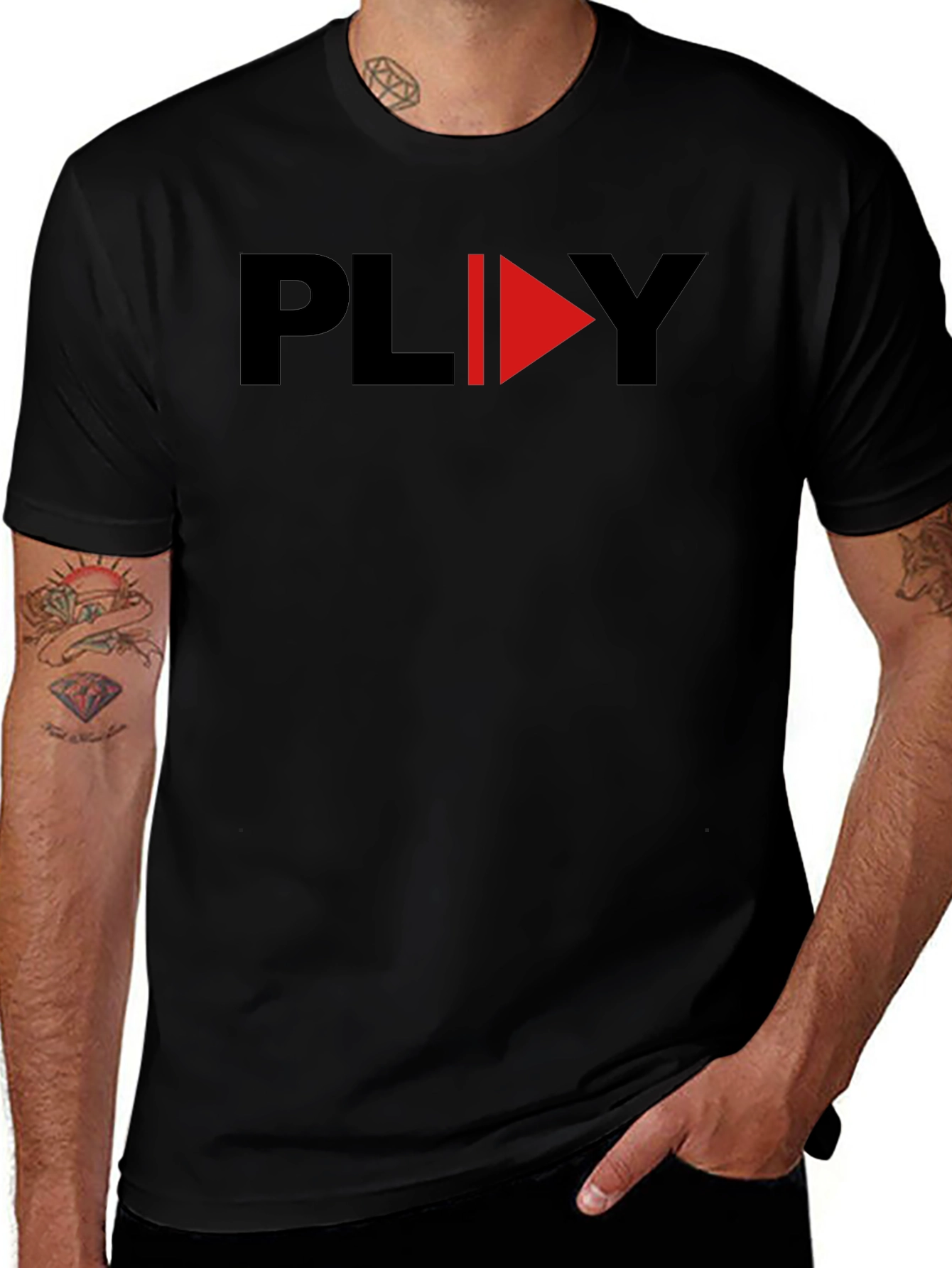Play Graphic Black T-Shirt - Modern Design
