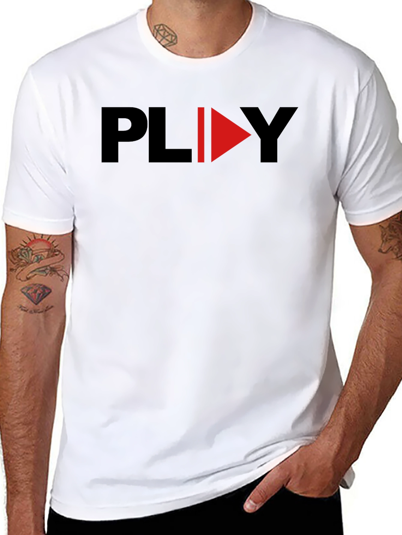 Play Graphic Black T-Shirt - Modern Design