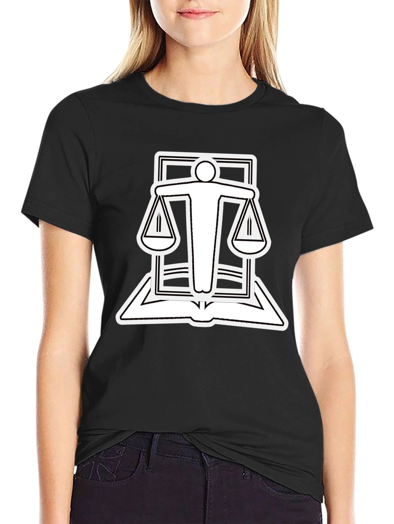 Scales of Justice Graphic Tee - Black