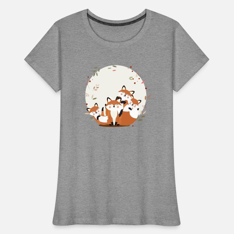 Happy fox family - Harmonious forest animal design