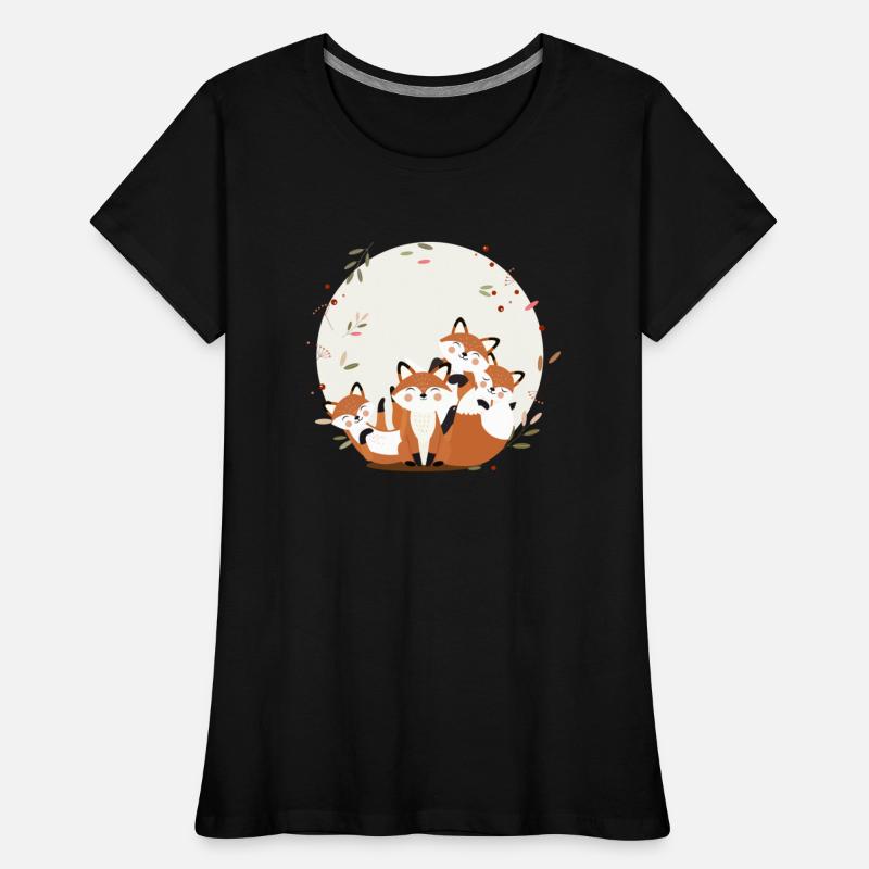 Happy fox family - Harmonious forest animal design