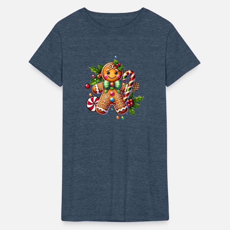 Happy gingerbread man with candy cane