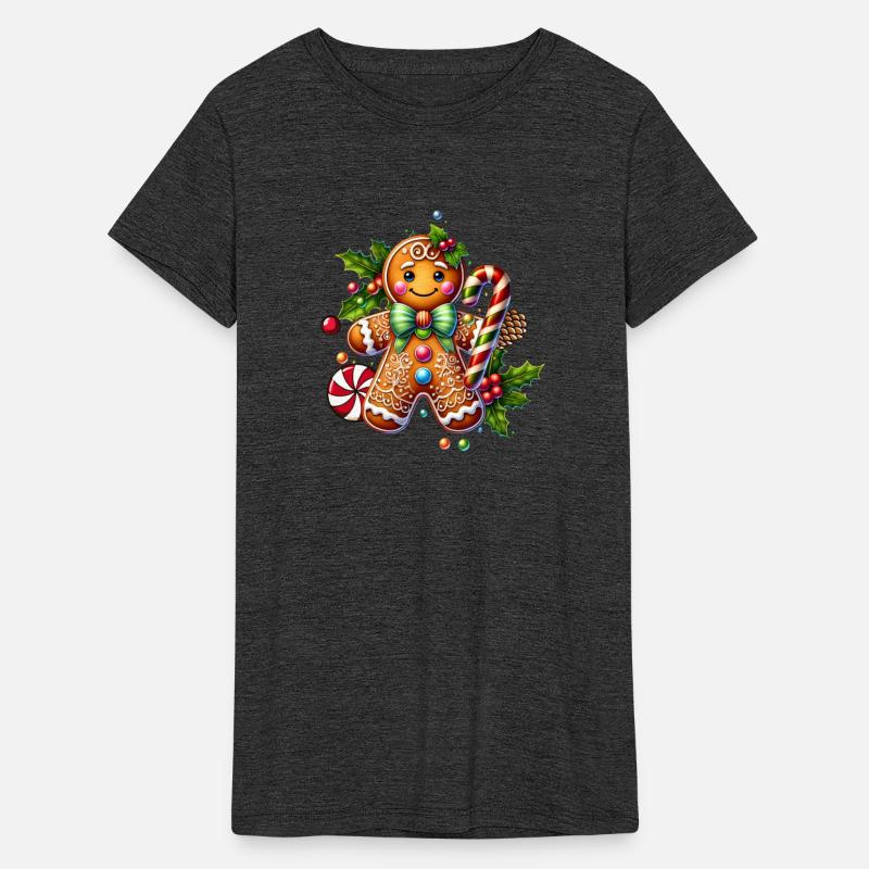 Happy gingerbread man with candy cane