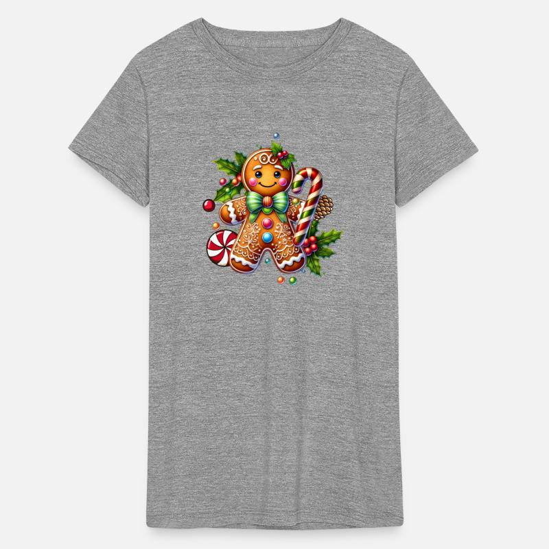 Happy gingerbread man with candy cane