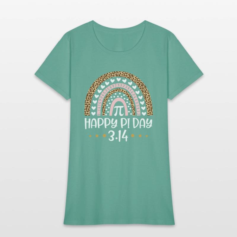 Happy Pi Day Mathematic Math Teacher Leopard Rainb
