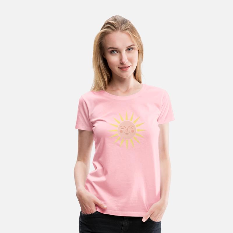 Happy Retro Sun Face Sunshine