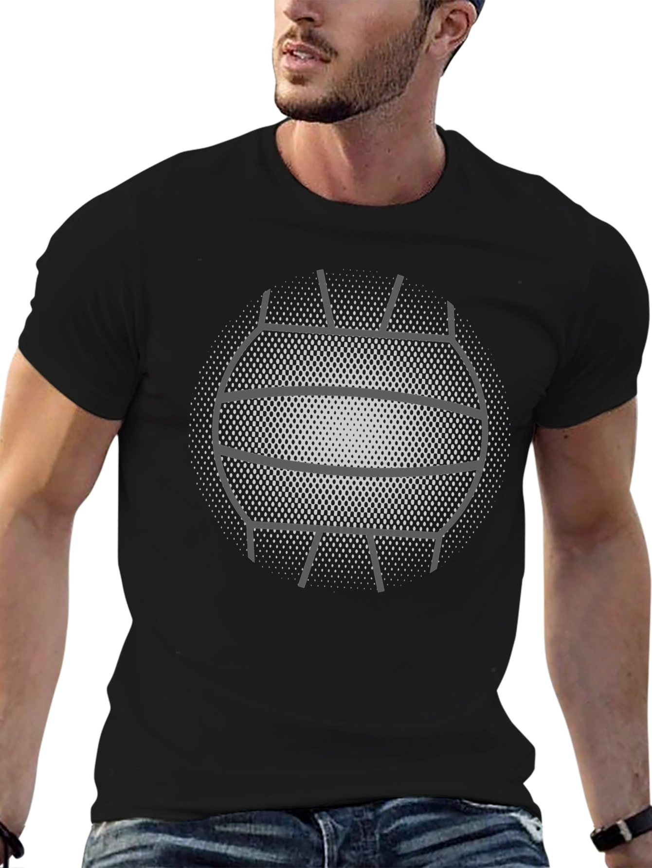 Volleyball Graphic Black T-Shirt