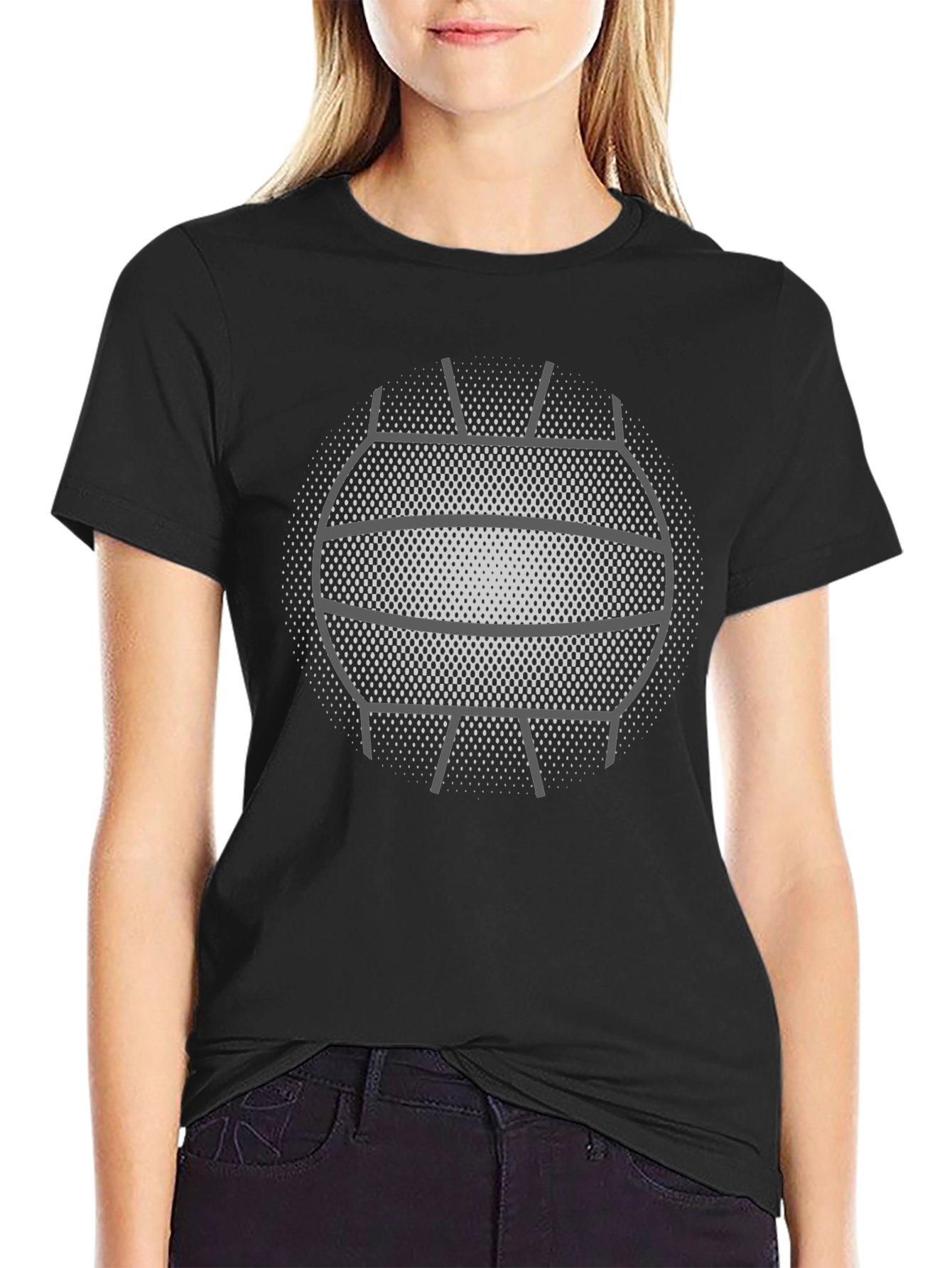 Volleyball Graphic Black T-Shirt