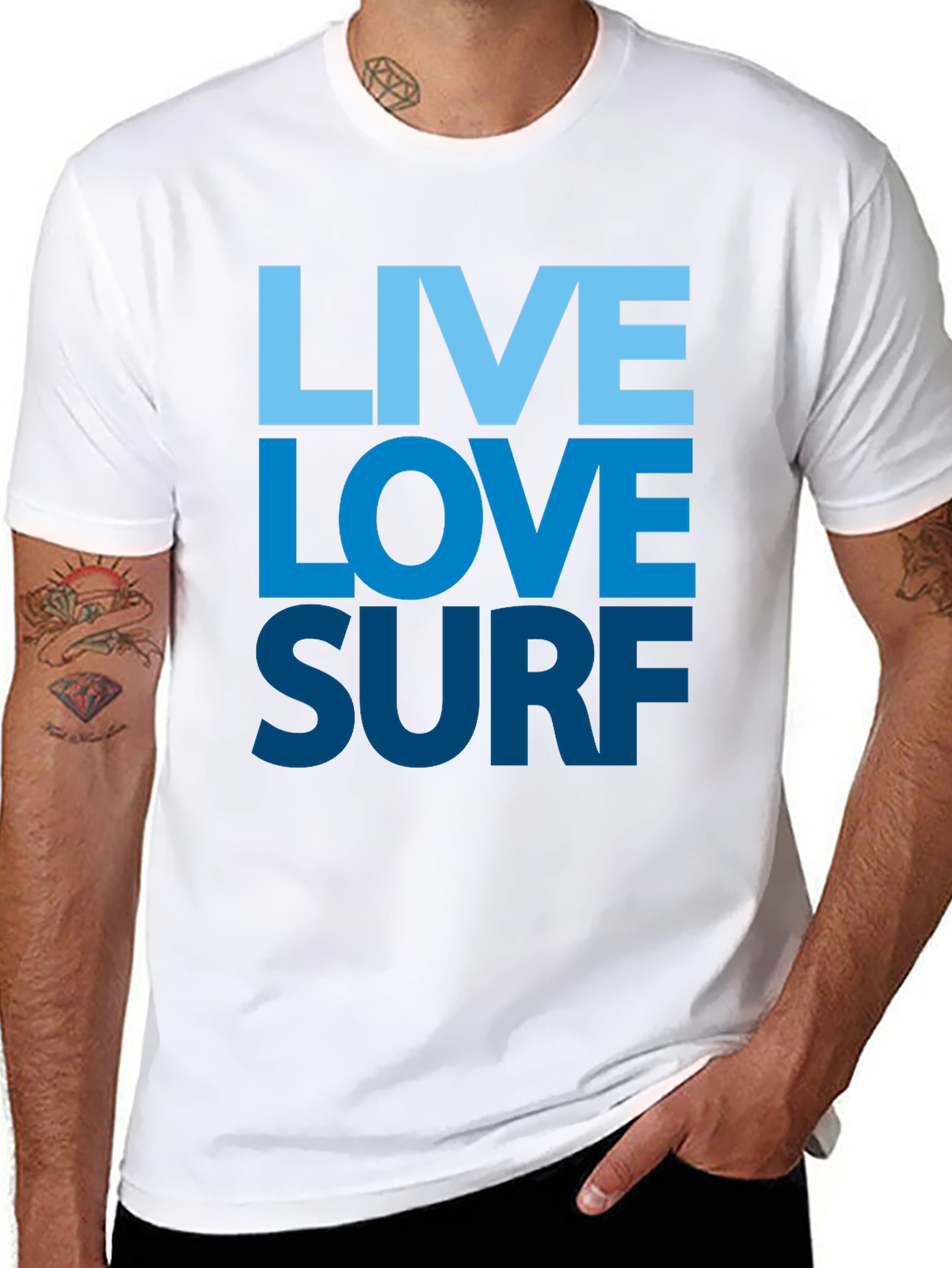 Live Love Surf Graphic Tee - Mens Black T-Shirt