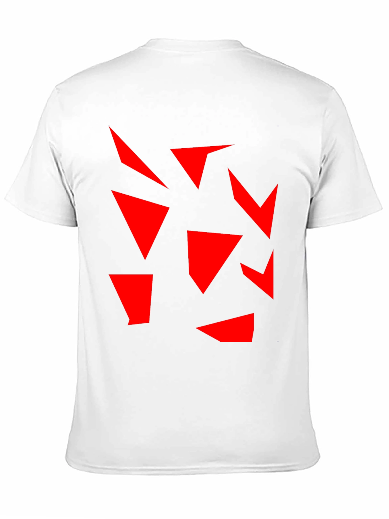 Abstract Geometric Red on Black T-Shirt