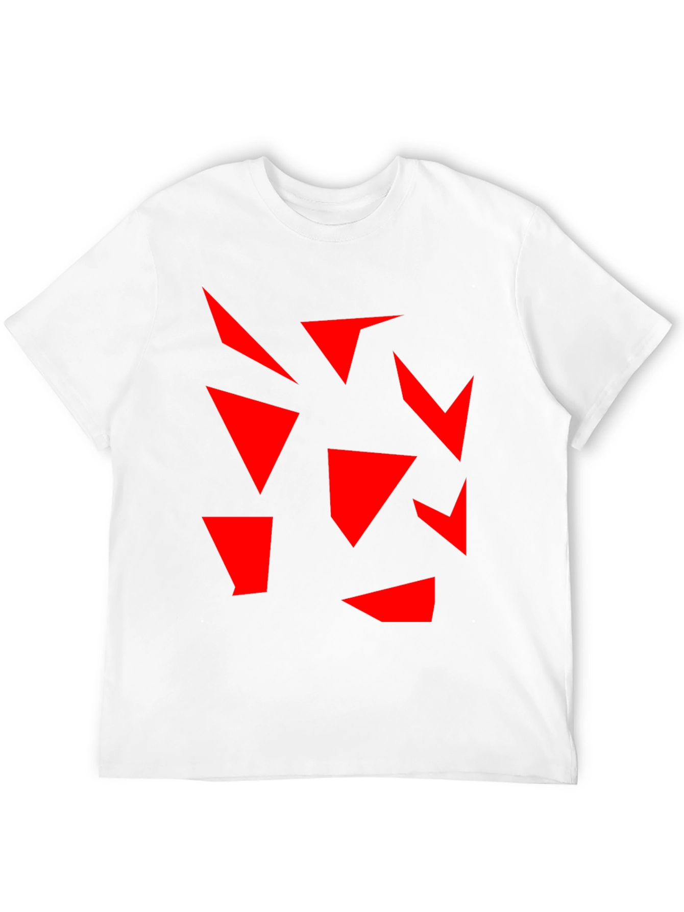 Abstract Geometric Red on Black T-Shirt