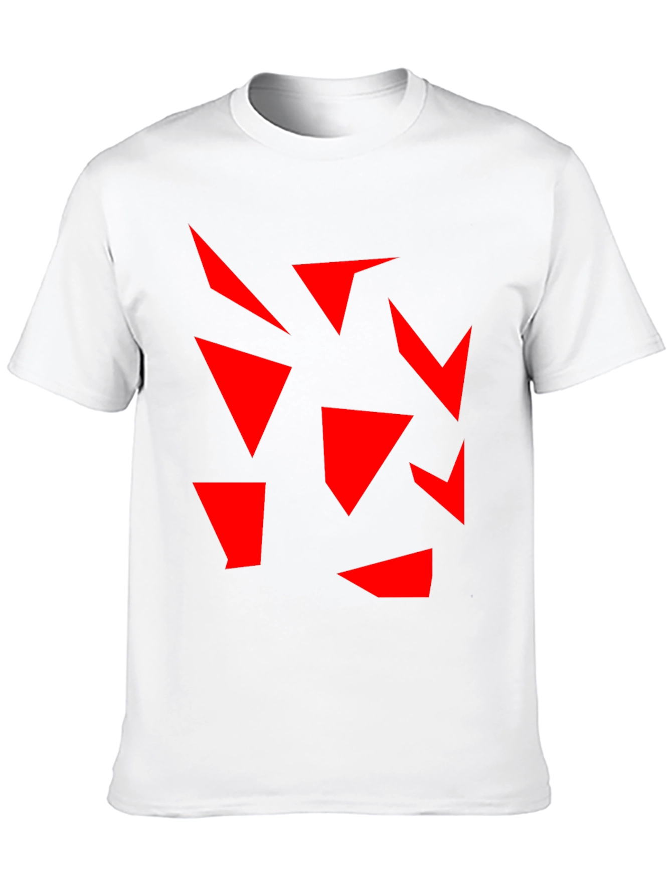 Abstract Geometric Red on Black T-Shirt