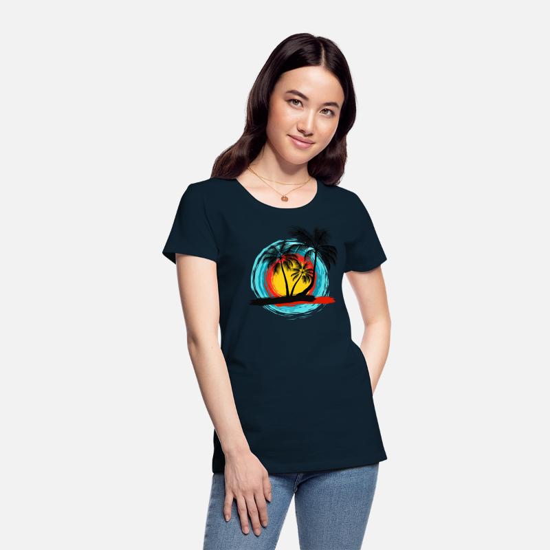 Hello summer paradise on women's premium T-shirt