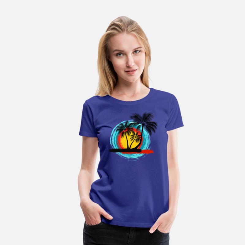 Hello summer paradise on women's premium T-shirt