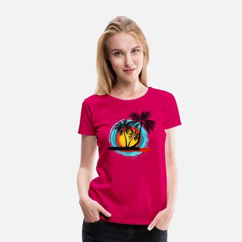 Hello summer paradise on women's premium T-shirt