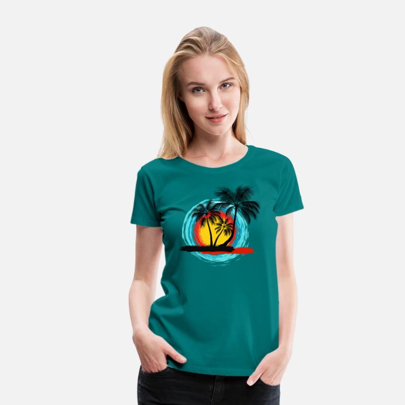 Hello summer paradise on women's premium T-shirt