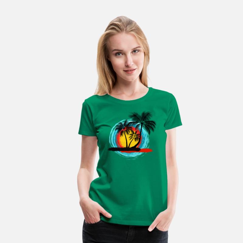 Hello summer paradise on women's premium T-shirt