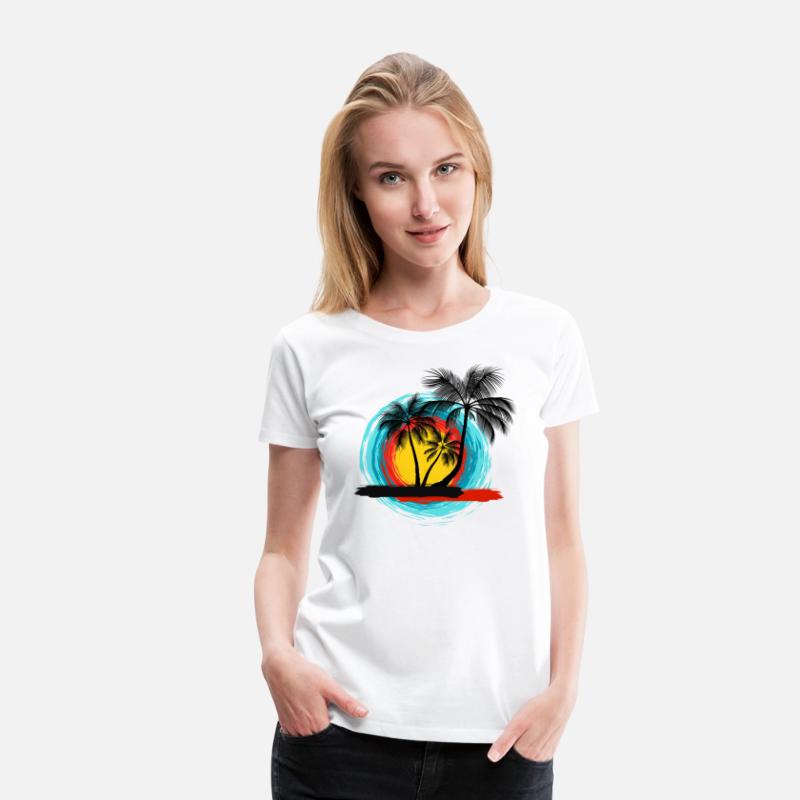 Hello summer paradise on women's premium T-shirt