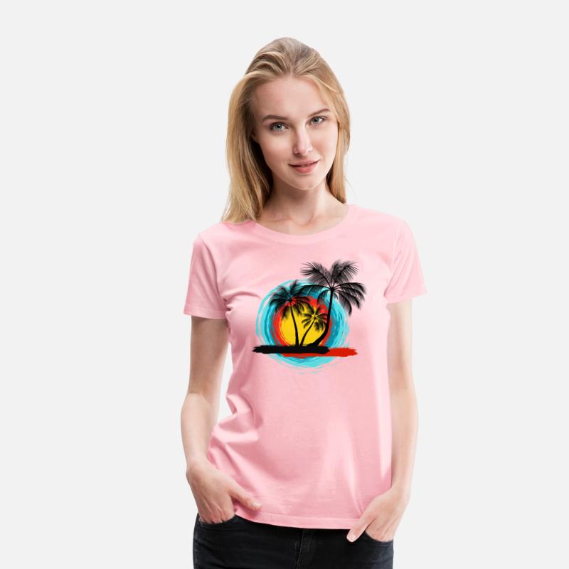 Hello summer paradise on women's premium T-shirt