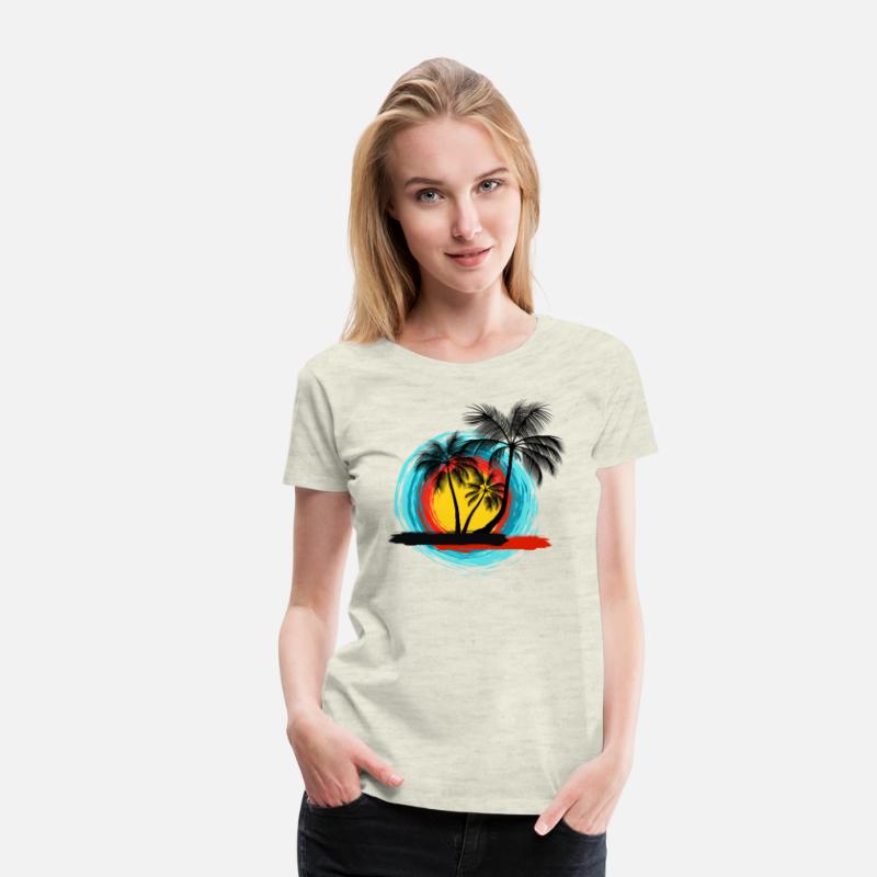 Hello summer paradise on women's premium T-shirt