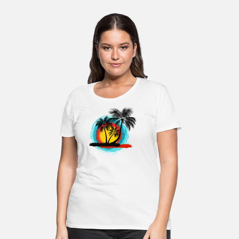 Hello summer paradise on women's premium T-shirt