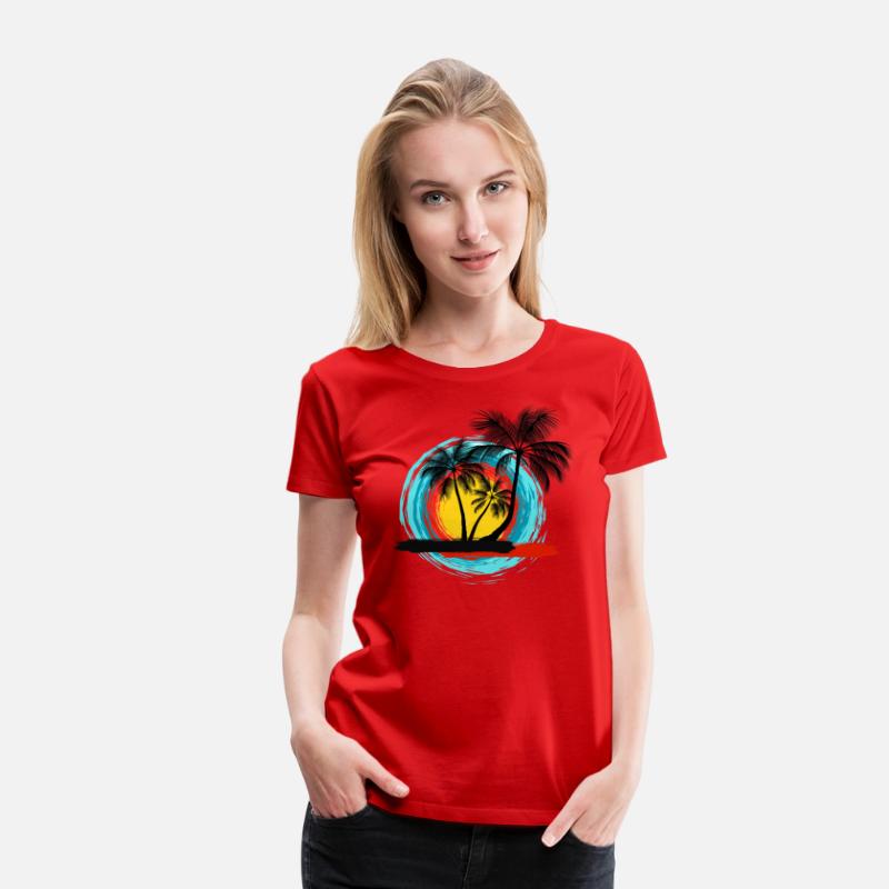 Hello summer paradise on women's premium T-shirt
