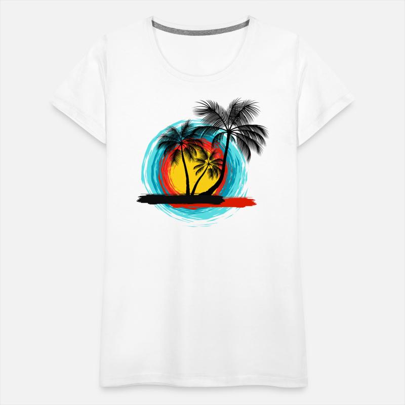 Hello summer paradise on women's premium T-shirt