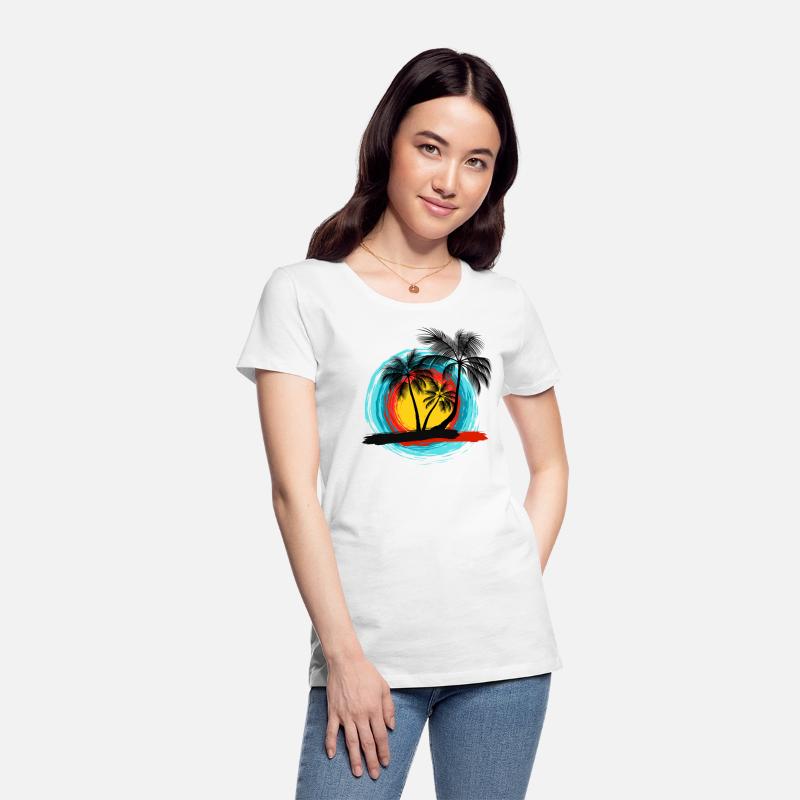 Hello summer paradise on women's premium T-shirt